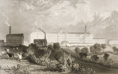 Swainson Birley und Co. Fabrik bei Preston, Lancashire, graviert von James Tingle von Thomas Allom